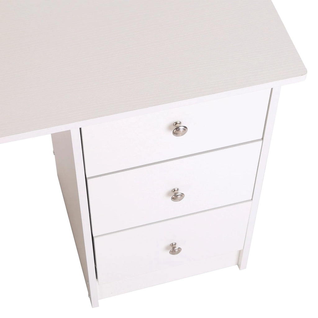 Scrivania con Cassetti e Ripiani Portaoggetti Bianco 120x49x72 cm
