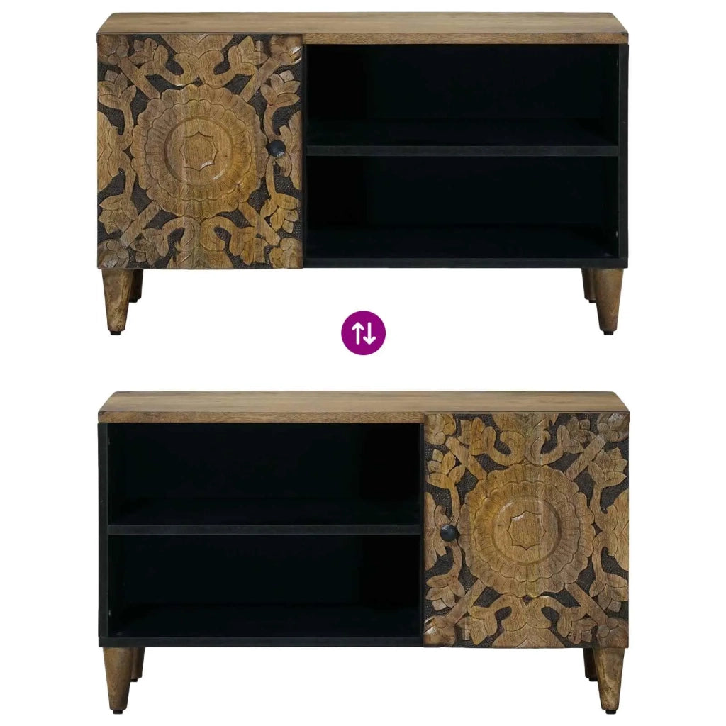 Mobile TV-Credenza per TV Marrone 80 x 31,5 x 46 cm Legno di mango massello