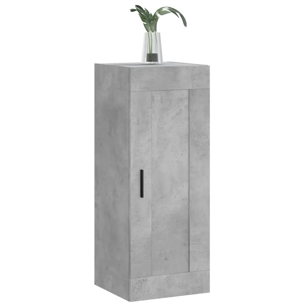 Mobile a Parete Grigio Cemento 34,5x34x90 cm Legno Multistrato 830520