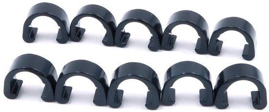 C-clips in metallo nero, 10 pezzi, con U-clips, per remkabel e derailleur, in lega di alluminio di alta qualità