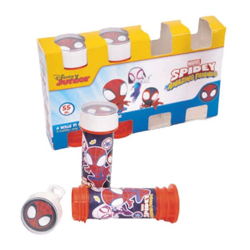 Trade Shop - Bolle Di Sapone 60ml A Tema Spidey Set 4 Pz Bomboniera Festa Gioco Bambini 207278 -
