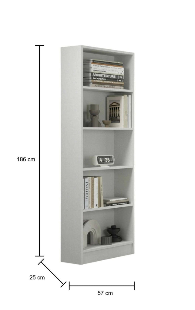 Biblioteca Giordana, Libreria 4 Ripiani Made in Italy, 57x25x186h cm Bianco