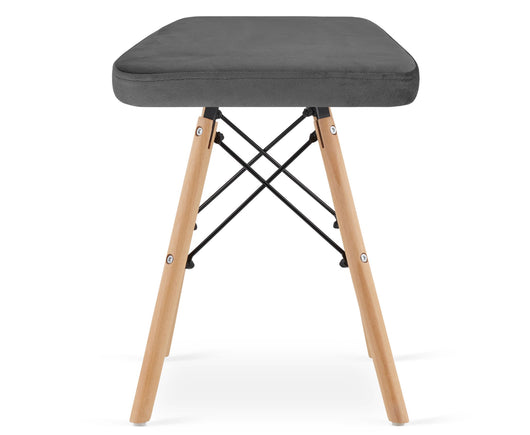 Sgabello VALORA PEKO - Velluto grigio, design ergonomico per uso domestico CODICE 3793
