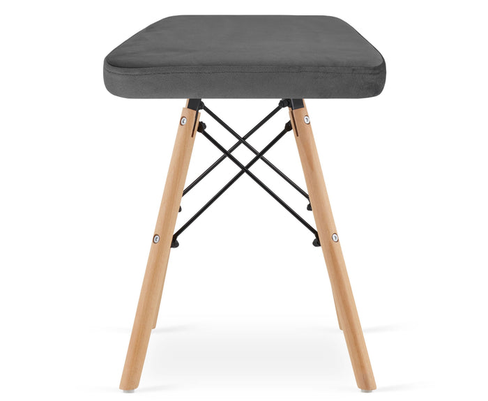 Sgabello VALORA PEKO - Velluto grigio, design ergonomico per uso domestico CODICE 3793