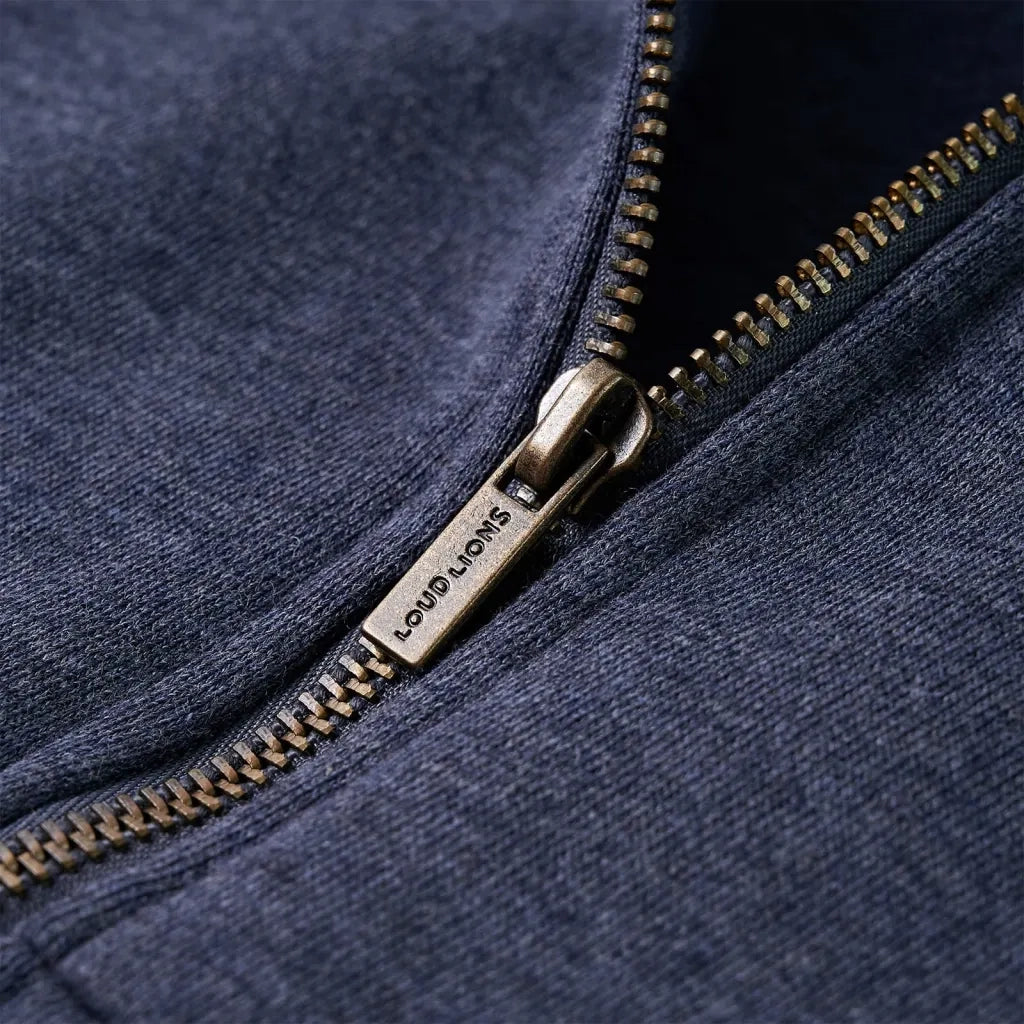 Felpa con Cappuccio e Cerniera per Bambini Blu Scuro M¨¦lange 128