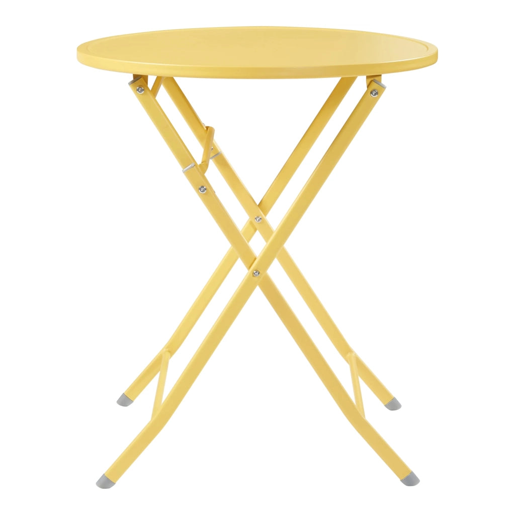Tavolo da giardino pieghevole 71 x 62 cm giallo 03_0011036