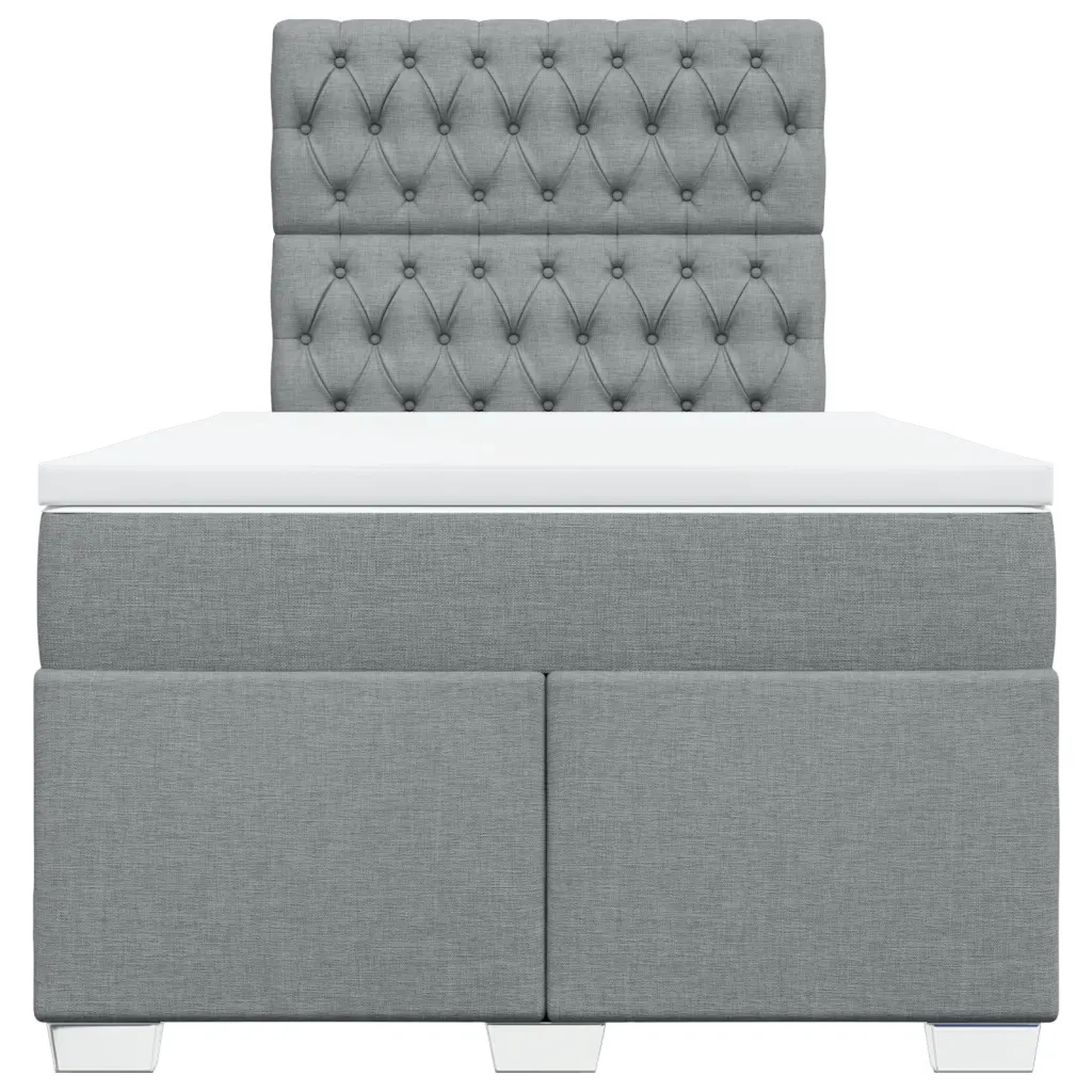Giroletto a Molle con Materasso Grigio Chiaro 120x190cm Tessuto