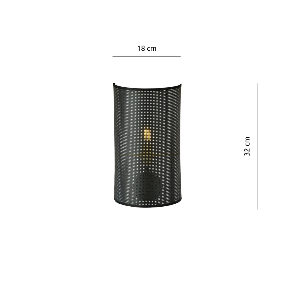 Applique Minimal 1 Luce Drago In Acciaio Nero E Oro