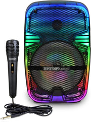 Cassa Luminosa Acustica Wireless con Microfono e Luci RGB, Telecomando, Display, Funzione TWS, 37x24x19.5 cm,Bontempi