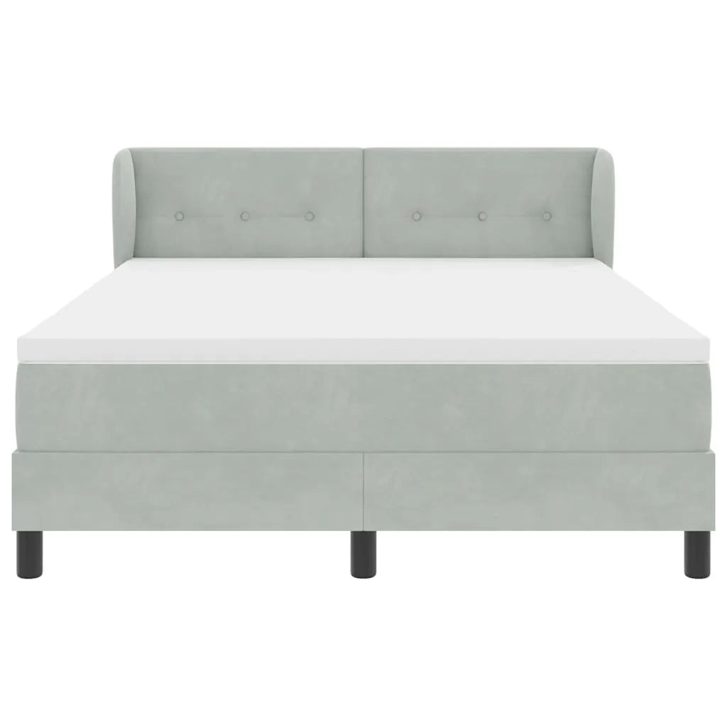 Letto a molle con testiera Grigio chiaro 160 x 200 cm Velluto 3340394
