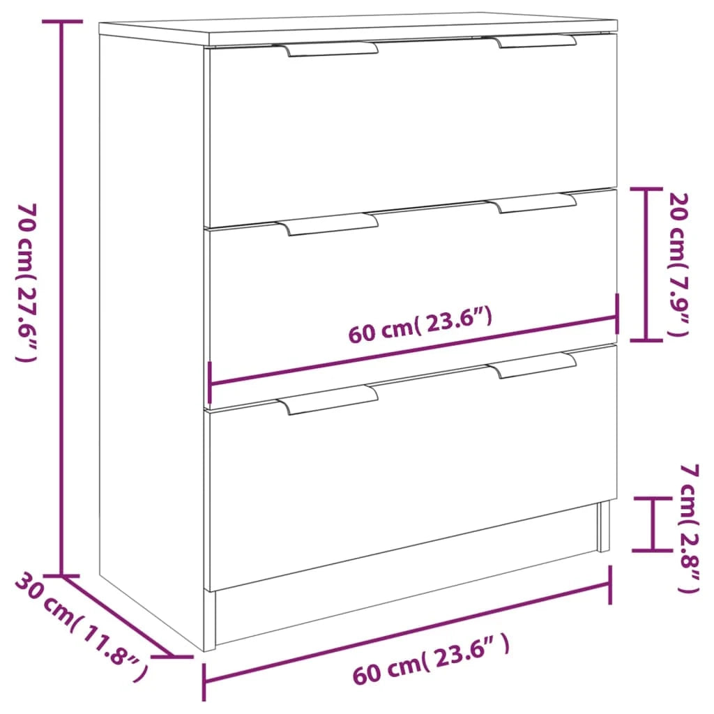 Buffet credenza cassettiera armadio mobile contenitore organizer per cucina soggiorno salotti 3 pezzi legno ingegnerizzato Sonoma grigio 02_0037185