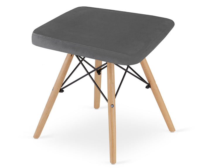 Sgabello VALORA PEKO - Velluto grigio, design ergonomico per uso domestico CODICE 3793
