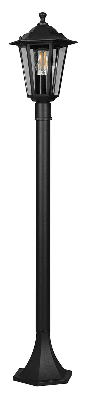 Lampada Palo da Esterno Attacco E27 in Alluminio Nero Opaco