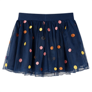 Gonna da Bambina in Tulle a Pois Blu Marino 140 13508