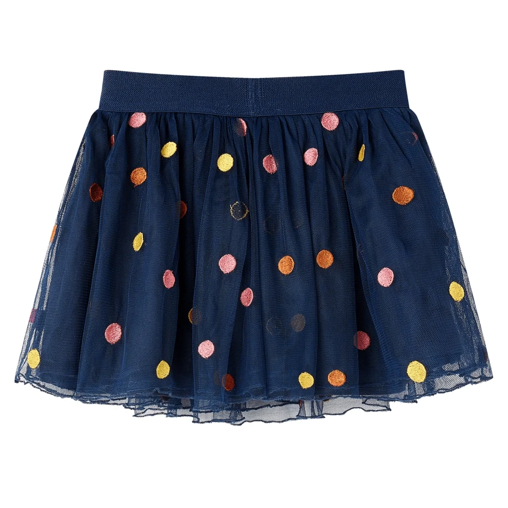 Gonna da Bambina in Tulle a Pois Blu Marino 140 13508