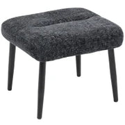 Poggiapiedi con cuscino morbido, Gambe in acciaio, in tessuto chenille, 45 x 41 x 38 cm, Grigio scuro