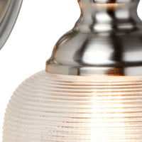 Applique Contemporanea Bistrot Ii Acciaio Argento Vetro Trasparente 1 Luce E27