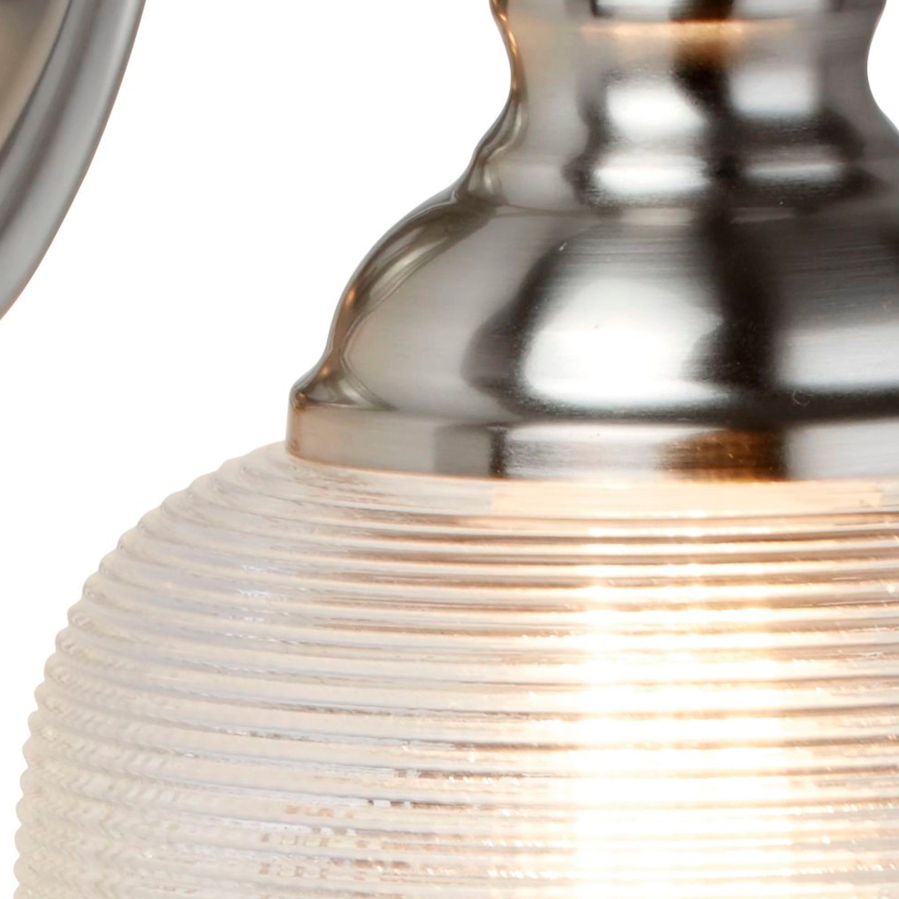 Applique Contemporanea Bistrot Ii Acciaio Argento Vetro Trasparente 1 Luce E27