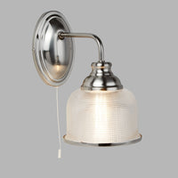 Applique Contemporanea Bistrot Ii Acciaio Argento Vetro Trasparente 1 Luce E27