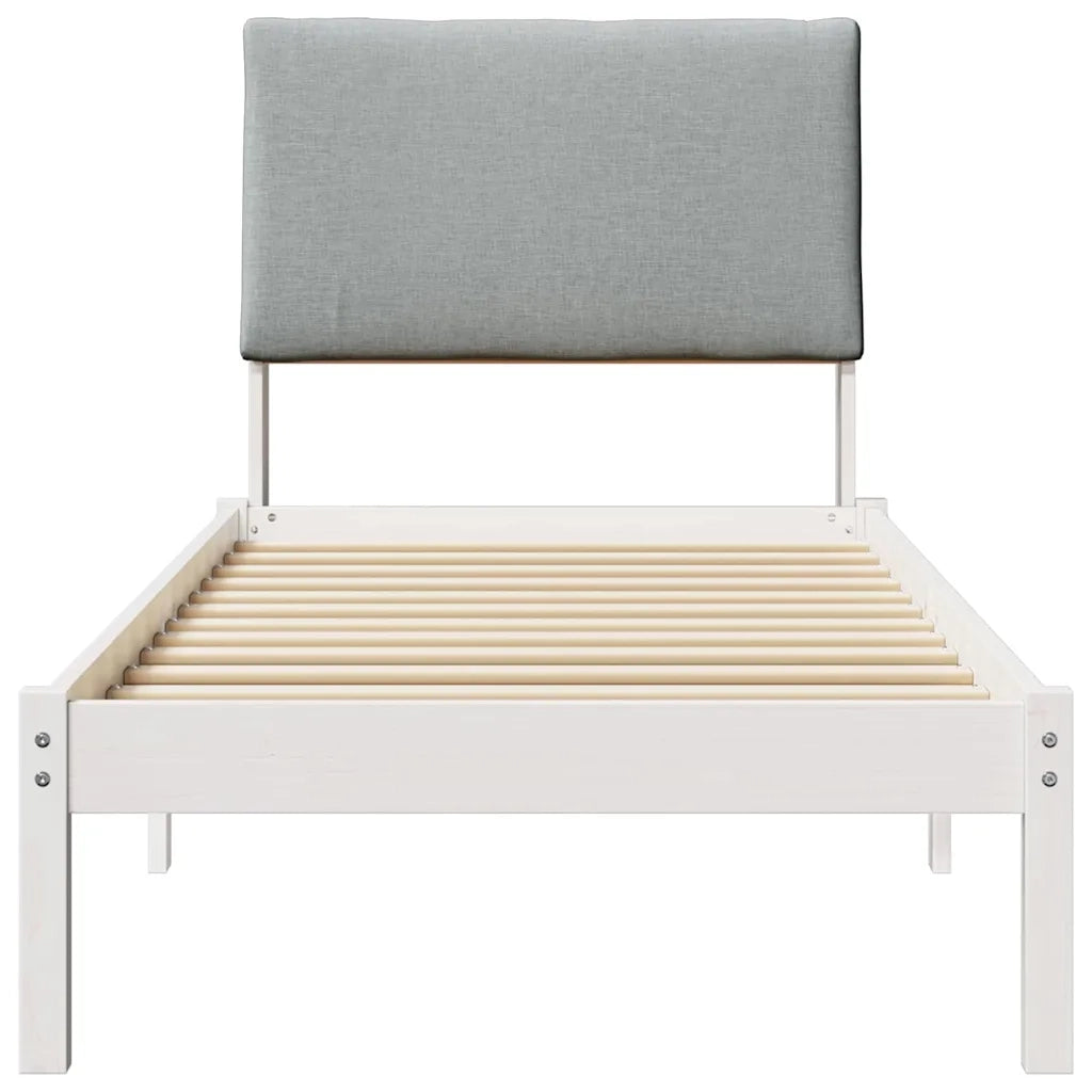 Struttura del Letto Bianco e grigio chiaro 80 x 200 cm