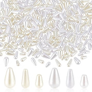 Parelkralen Imitative 300 Stuks - Forma a Goccia - 3 Dimensioni - ABS - Per Creare Gioielli - Luccicante Naturale - Gioielline in Pelle di Pera
