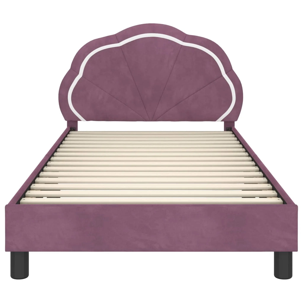 Struttura letto Bambini | Letto Infantile | Lettino con testata Viola 80 x 200 cm Velluto