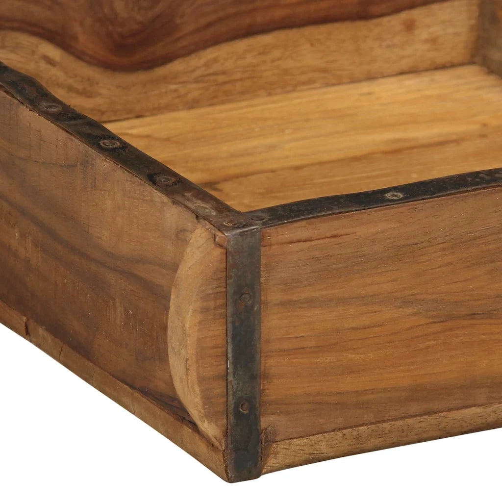 Vassoio 4 pz Marrone 29 x 31 x 10 cm Legno Recuperato Massello CFW2565221