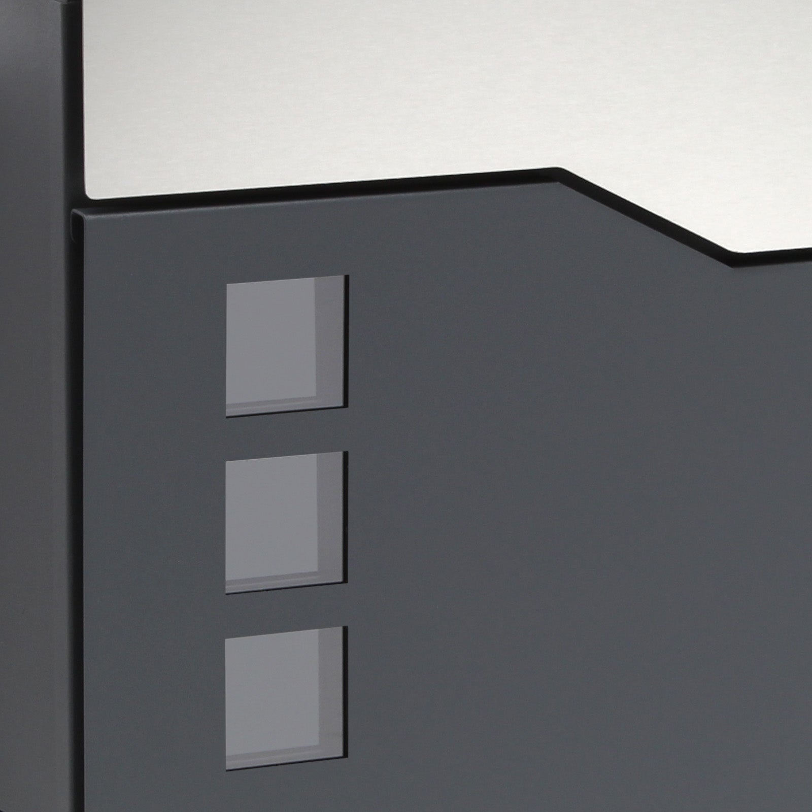 Cassetta postale con vano portagiornale V20 antracite e acciaio inox 370 x 105 x 370 mm