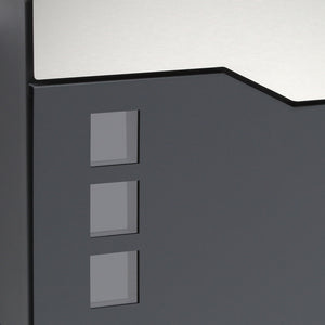 Cassetta postale con vano portagiornale V20 antracite e acciaio inox 370 x 105 x 370 mm