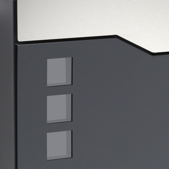 Cassetta postale con vano portagiornale V20 antracite e acciaio inox 370 x 105 x 370 mm
