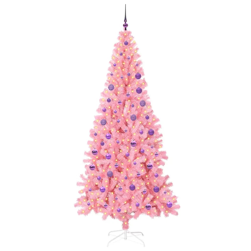 Albero di Natale | Decorazioni natalizie con 300 LED con supporto Rosa 180 cm PVC