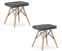 Valora SGABELLO PEKO Gambe naturali in velluto grigio x2