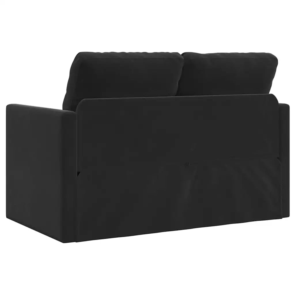 Divano Letto da Terra 2 in 1 Nero 122x204x55 cm Velluto 353959