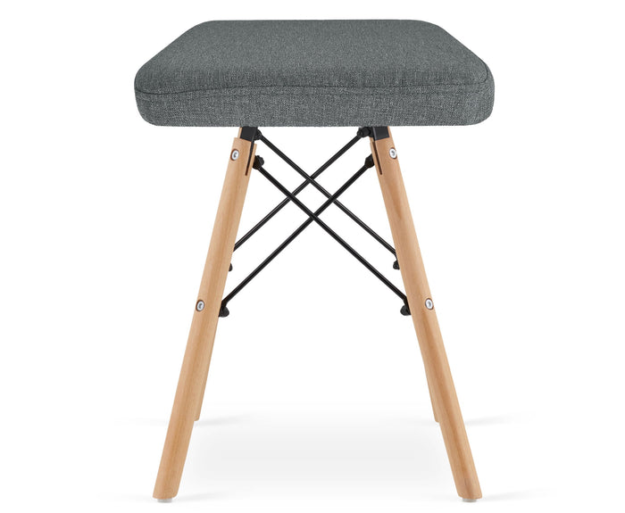 Sgabelli Valora PEKO in tessuto grigio con gambe in legno di faggio x 1