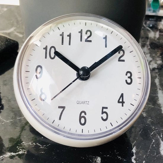Orologio da muro mini con viti, anti-condensazione e impermeabile per bagno, cucina e toilette, orologio da tavolo, piccolo orologio da polso, 7 cm (batterie non incluse).