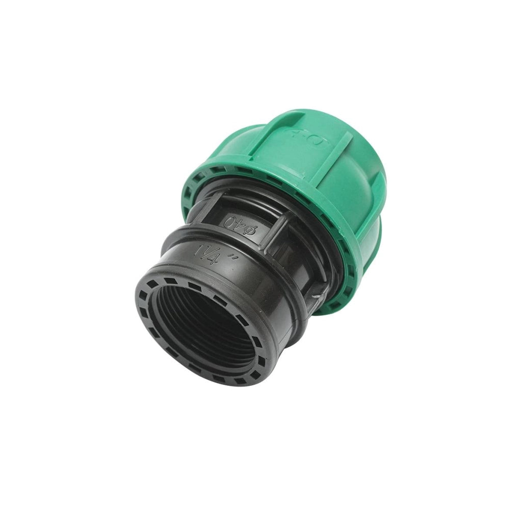 Connettore a compressione PN10-40mm. X 5/4" Connettori tubo dell’aqua per sistemi di irrigazione RACCORDO/GIUNTO FEMMINA PN10-40mm. X 5/4"