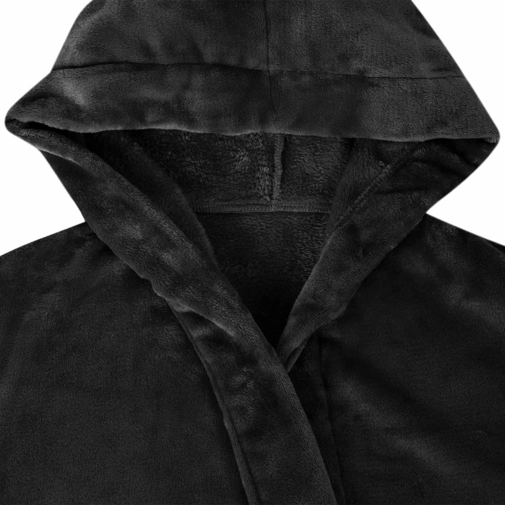 Accappatoio con Cappuccio Nero xxl Flanella CFW1329365