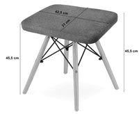 Sgabelli Valora PEKO in tessuto grigio con gambe in legno di faggio x 1