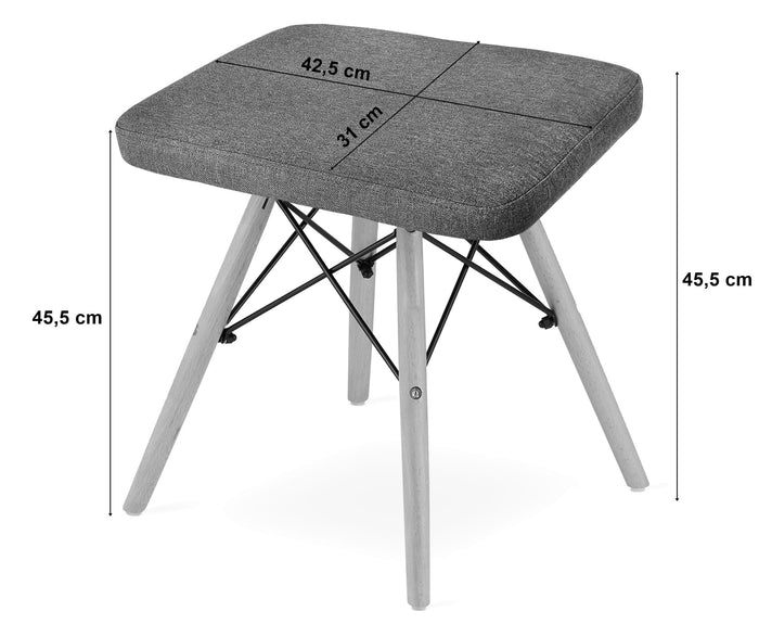 Sgabelli Valora PEKO in tessuto grigio con gambe in legno di faggio x 1