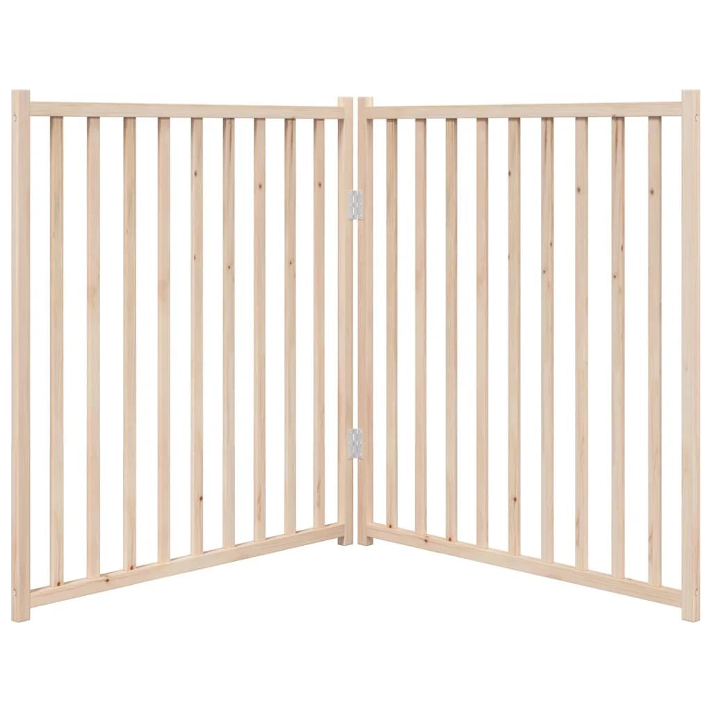 Cancelletto di sicurezza pieghevole per cani 2 pannelli 160 cm legno massello di abete marrone 02_0023052