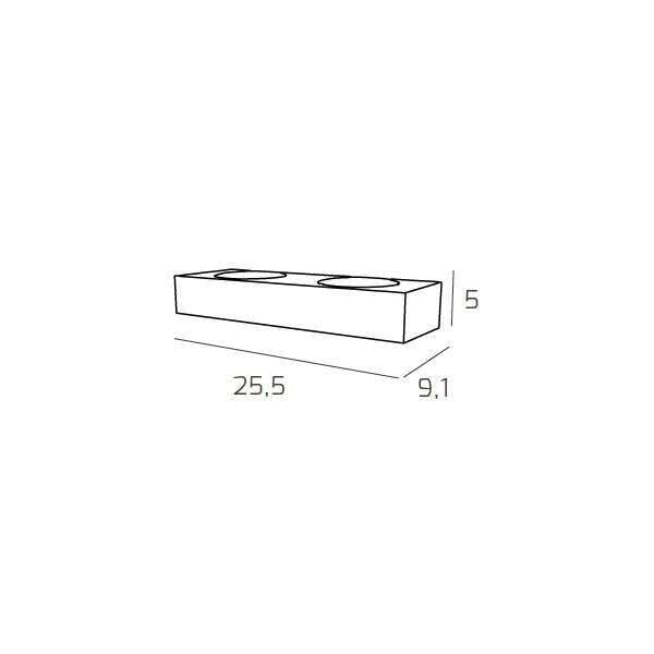 PLATE APPLIQUE 2 LUCI ATTACCO GX53 MONOEMISSIONE GRIGIO ANTRACITE