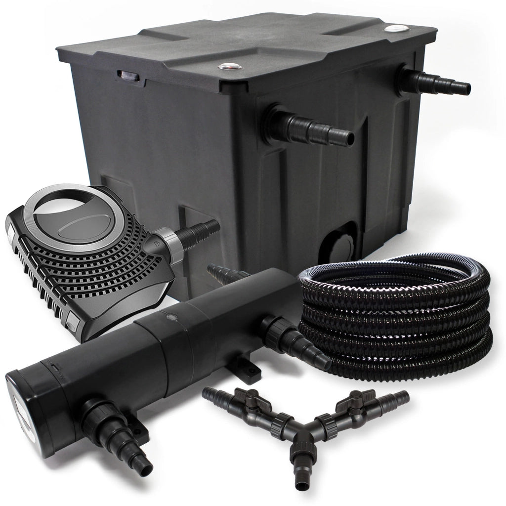 Set per laghetti filtro 12000l chiarificatore UVC 24W pompa NEO8000 70W tubo 25m