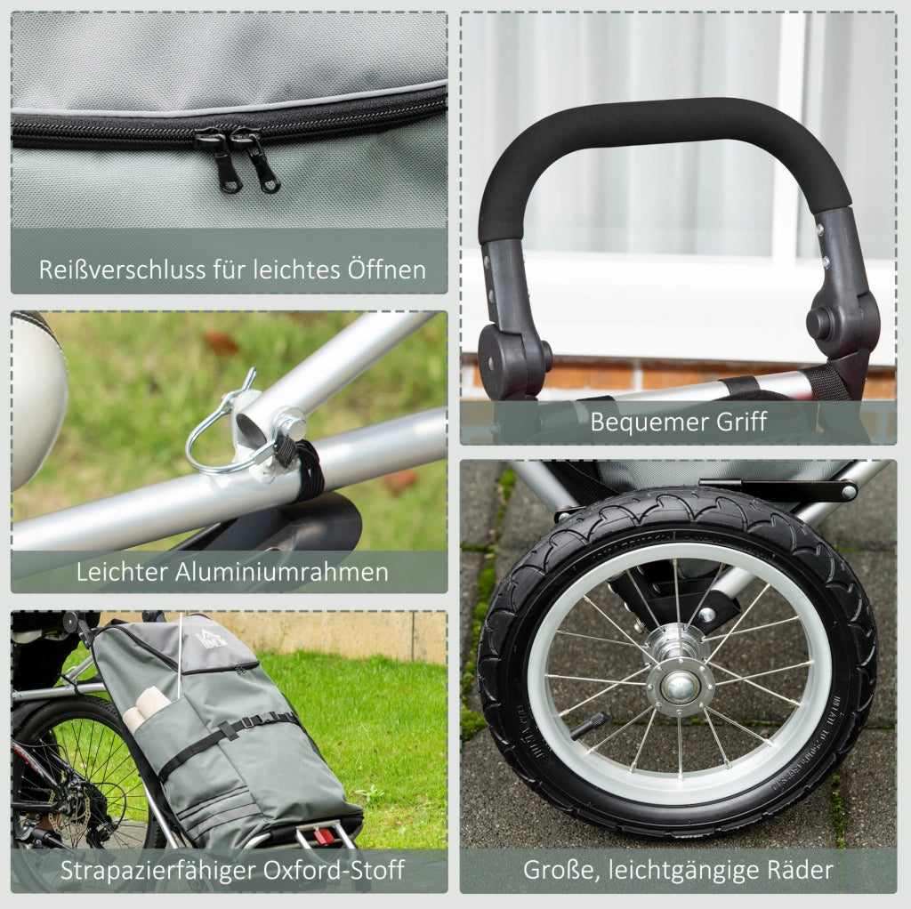 Rimorchio per bicicletta e carrello spesa pieghevole in alluminio