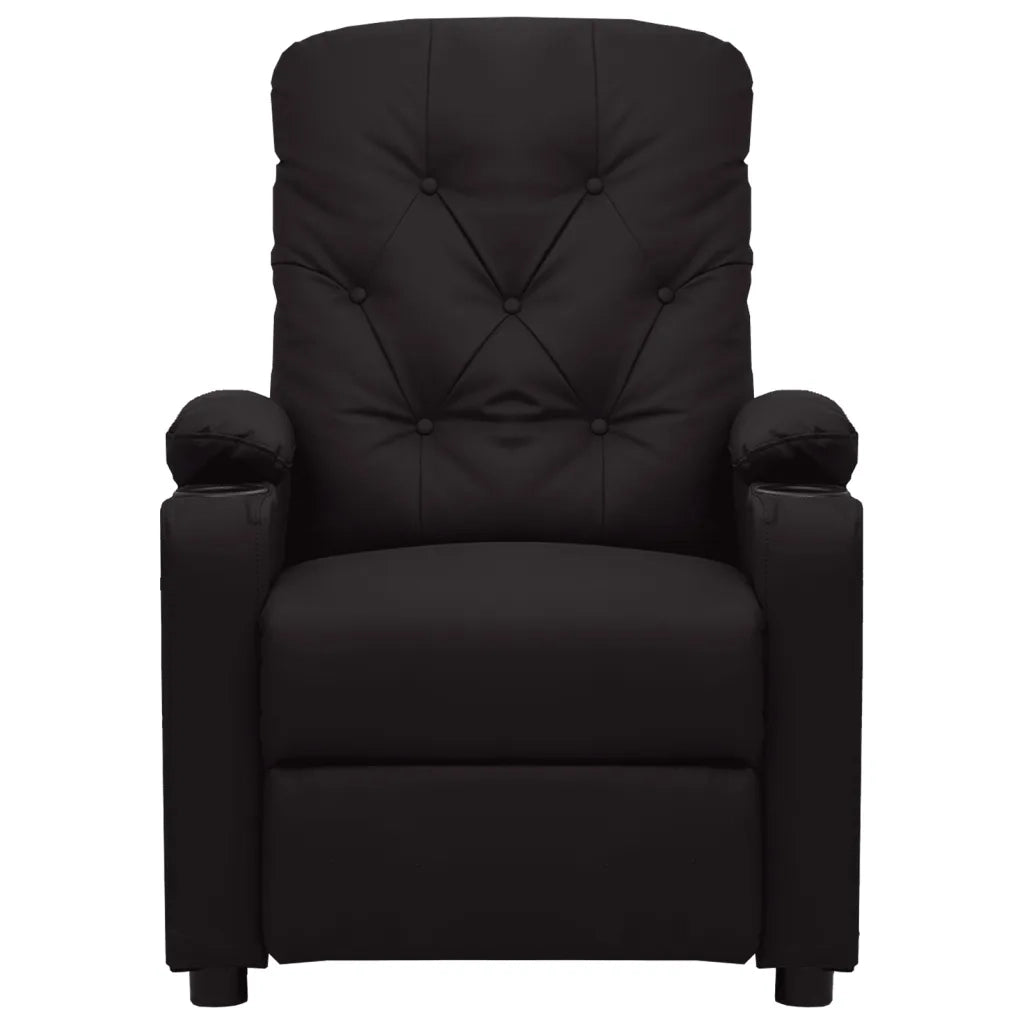Poltrona | Sedia Relax Reclinabile Elettrica Nera in Similpelle