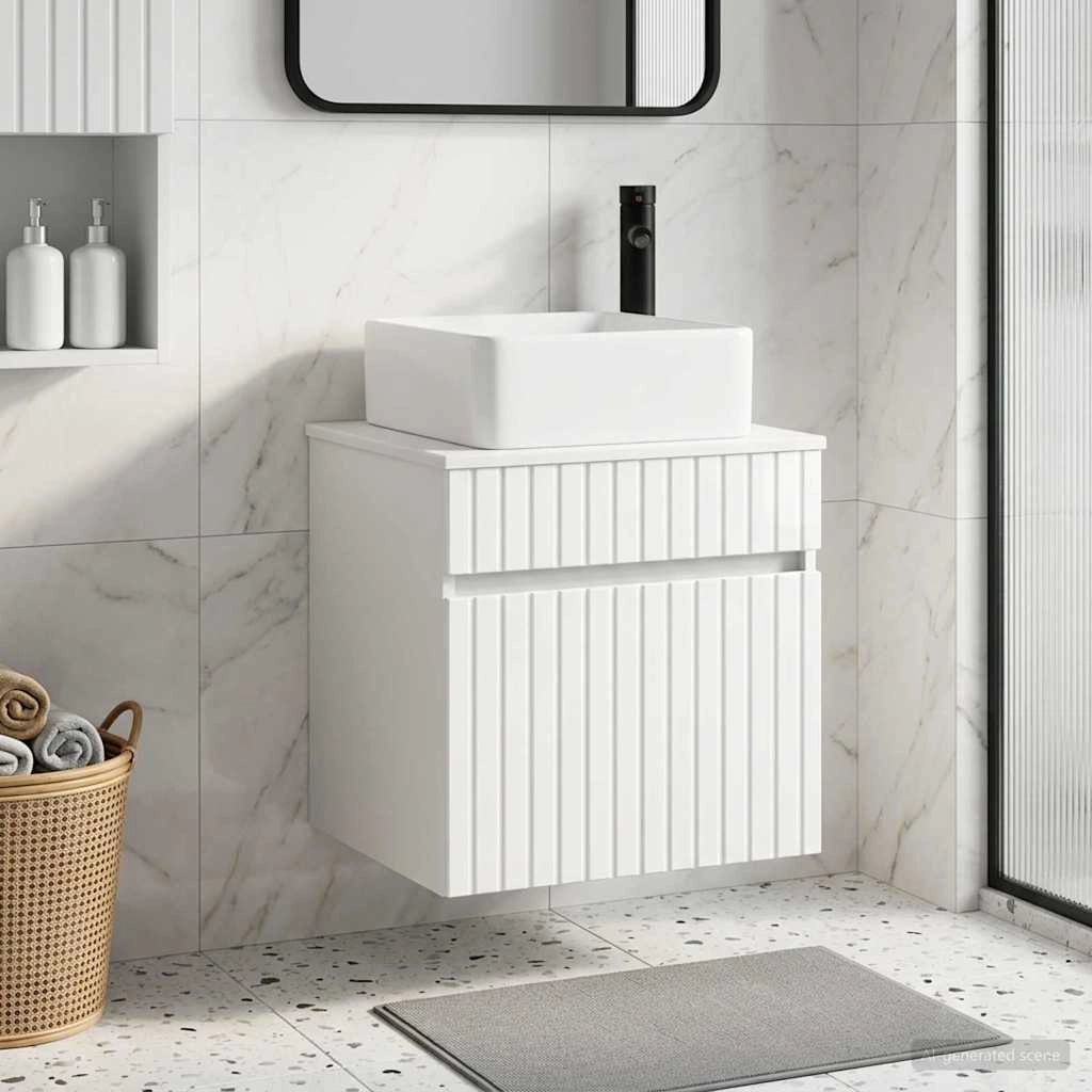 Mobile lavabo da parete Bianco Lucido 49 x 41 x 63 cm 890566