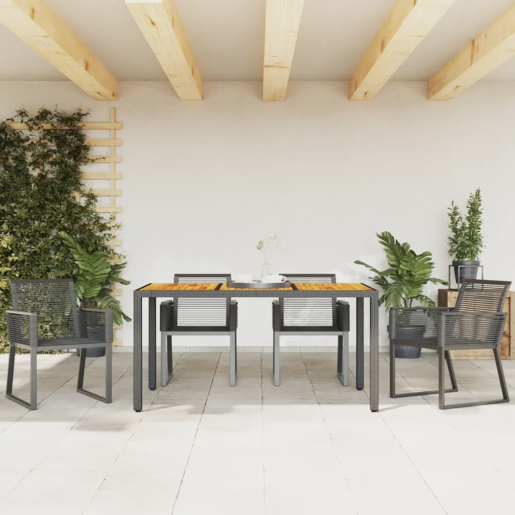 Sedie da Giardino 4 pz | Sedie da Esterno Nere in Polyrattan