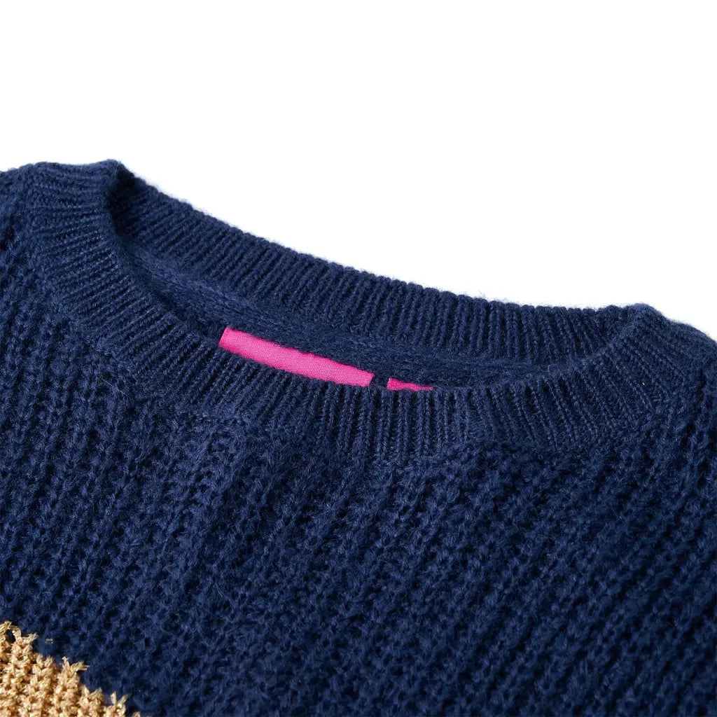 Maglione per Bambini Lavorato a Maglia Blu Marino 104cod mxl 108406