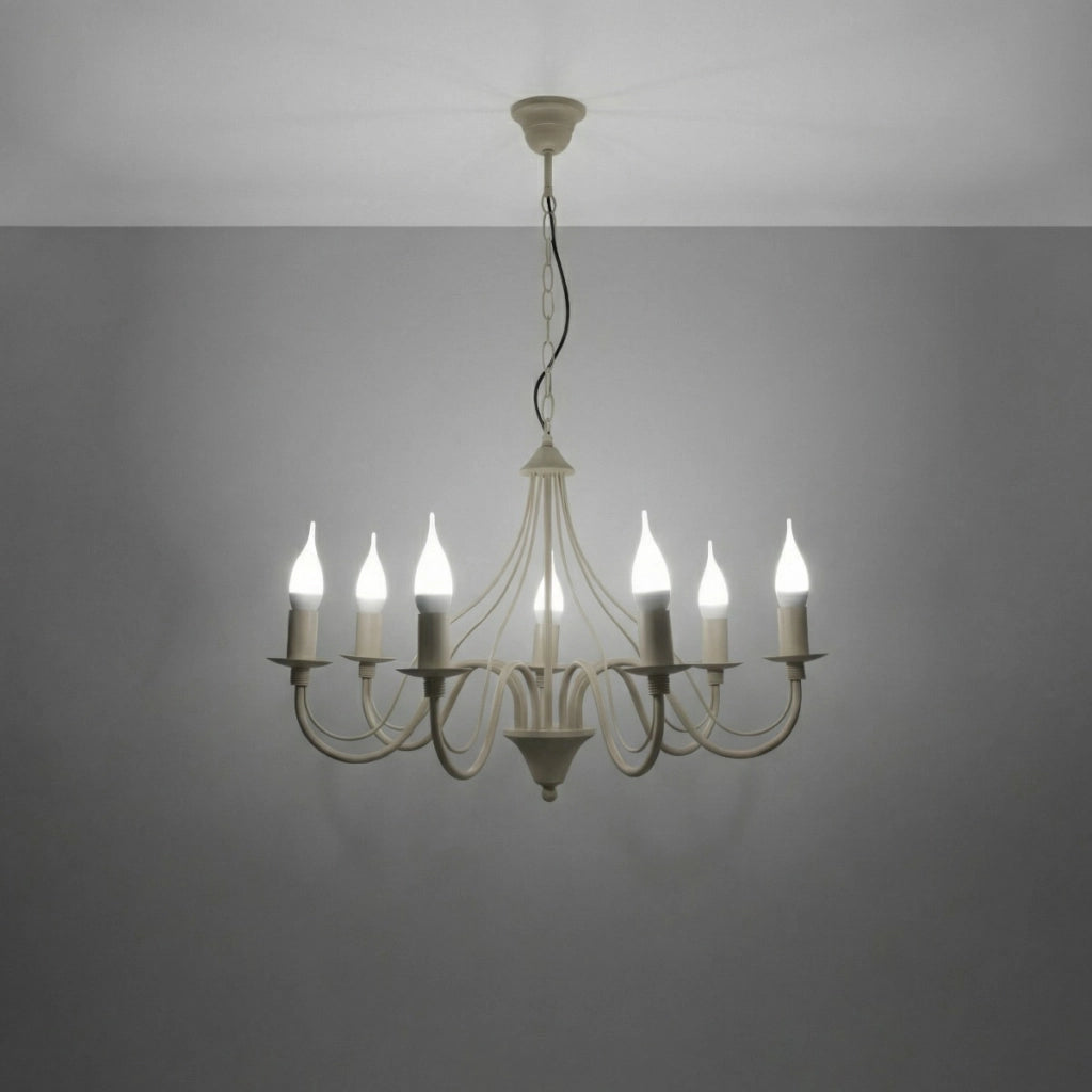 Lampadario Victoria taupe 7xE14 dimmerabile Pure Lume