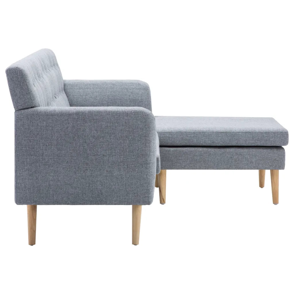 Divano a L Rivestito in Tessuto 171,5x138x81,5 cm Grigio Chiaro 247024
