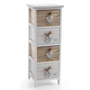 Trade Shop - Cassettiera Cuore Pendente 4 Cassetti In Legno Bicolore Home 80x26x32cm 793387 -